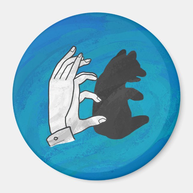 Íman Cubo do Urso Sombra em Azul (Frente)
