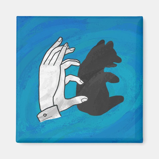Íman Cubo do Urso Sombra em Azul (Frente)