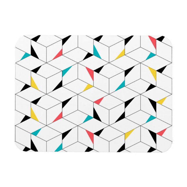 Íman Cubos coloridos, modernos, alegres, modernos e fel (Horizontal)