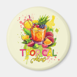 Íman Cubos Tropicais - Frutas de Aquarelas do Verão Vib