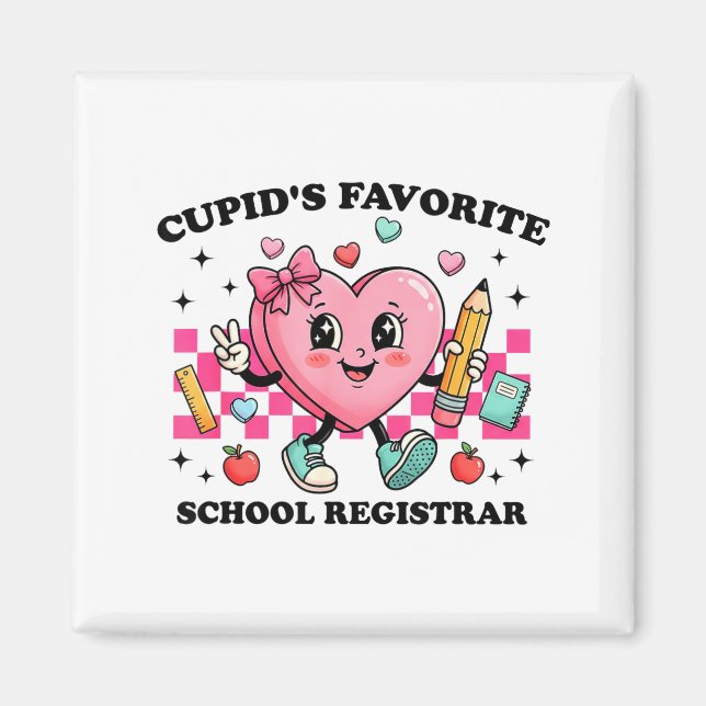 Íman Cud’s Favorite School Registrar Valentines Funny C (Frente)