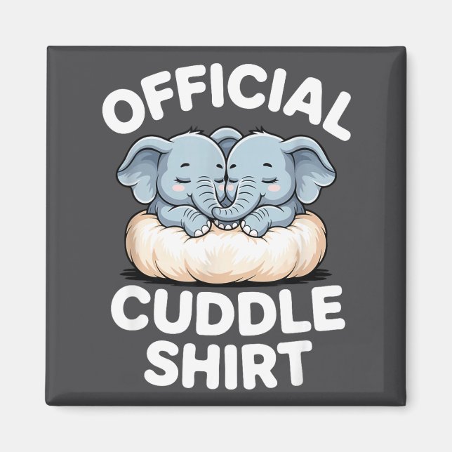 Íman Cuddle Shirt Cute Baby Elephant Snuggle  (Frente)