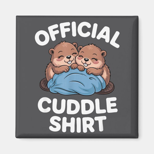 Íman Cuddle Shirt Cute Beavers Snuggling  (Frente)