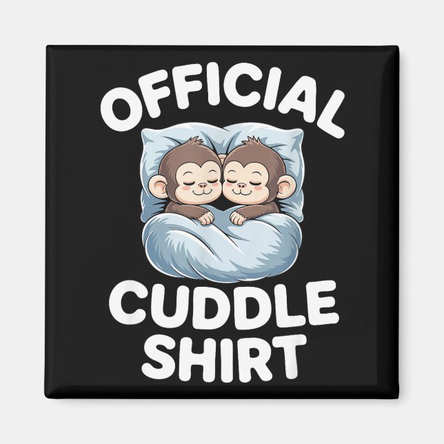 Íman Cuddle Shirt Cute Sleepy Monkey Couple  (Frente)