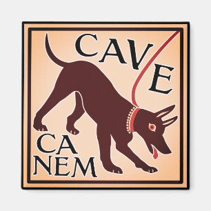 Íman Cuidado com a imagem greco-romana do cão "Cave Can