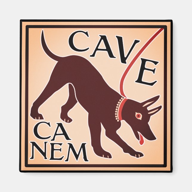 Íman Cuidado com a imagem greco-romana do cão "Cave Can (Frente)