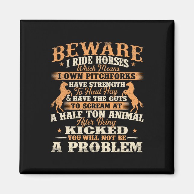 Íman Cuidado com Cavalos de Corrida - Cavalo Cavalo Cav (Frente)