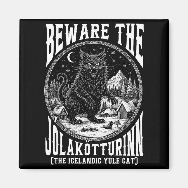 Íman Cuidado Com O Gato De Natal Jolakotturinn Natal Is (Frente)