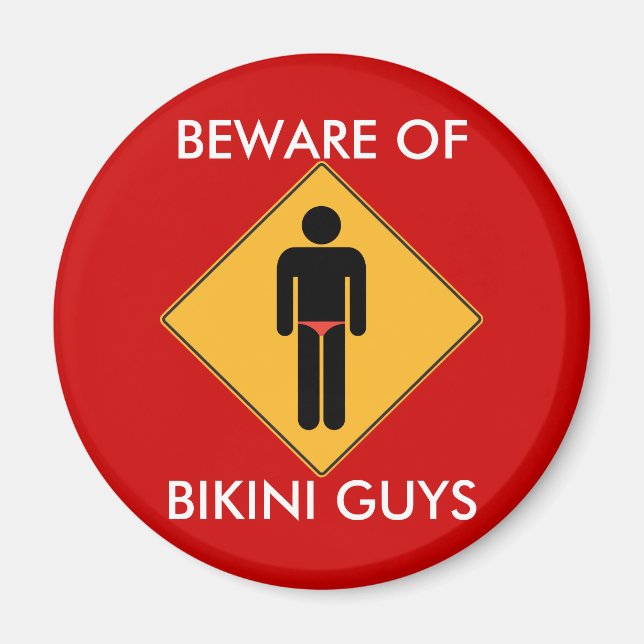 Íman Cuidado com o ímã Bikini Cara (Frente)