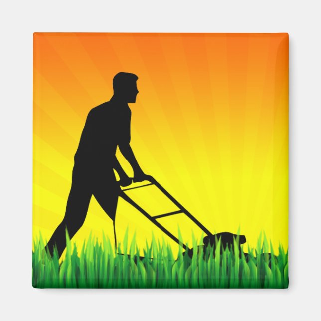 Íman cuidados com relva de cena verde (Frente)