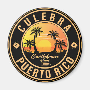 Íman Culebra Porto Rico Retro Sunset Souvenirs 60s
