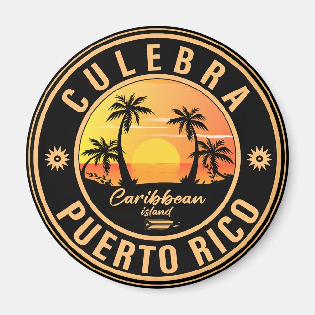 Íman Culebra Porto Rico Retro Sunset Souvenirs 60s (Frente)