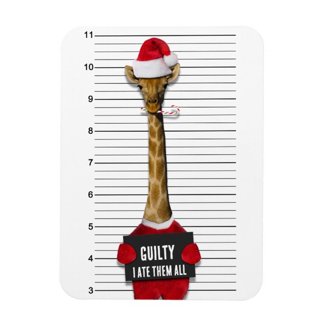 Íman Culpada Mugshot Giraffe Feliz Natal (Vertical)