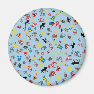 Íman Culturas suecas em fundo azul