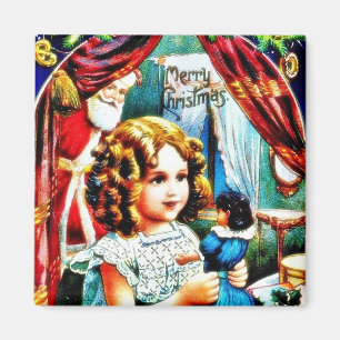 Íman Cumprimento do Natal com uma menina que olha um