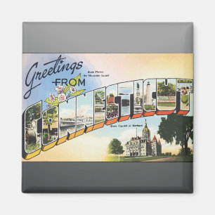 Íman Cumprimentos de Connecticut, vintage