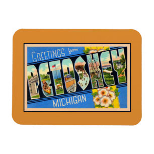 Íman Cumprimentos do vintage de Petoskey Michigan
