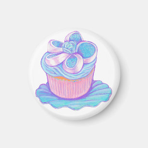 Íman Cupcake azul no ímã da placa