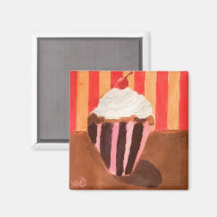 Íman Cupcake com Cobertura de Baunilha
