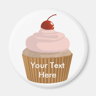 Íman Cupcake-Cor-de-rosa e Brown