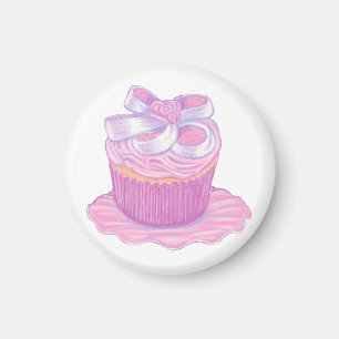 Íman Cupcake cor-de-rosa no ímã da placa