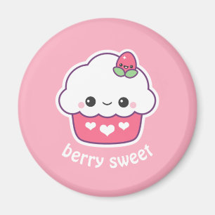 Íman Cupcake da morango de Kawaii