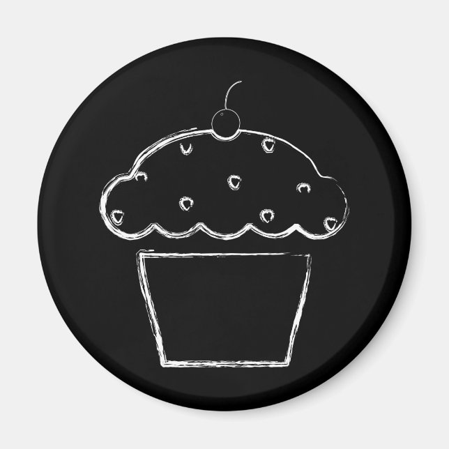 Íman cupcake de cereja (Frente)