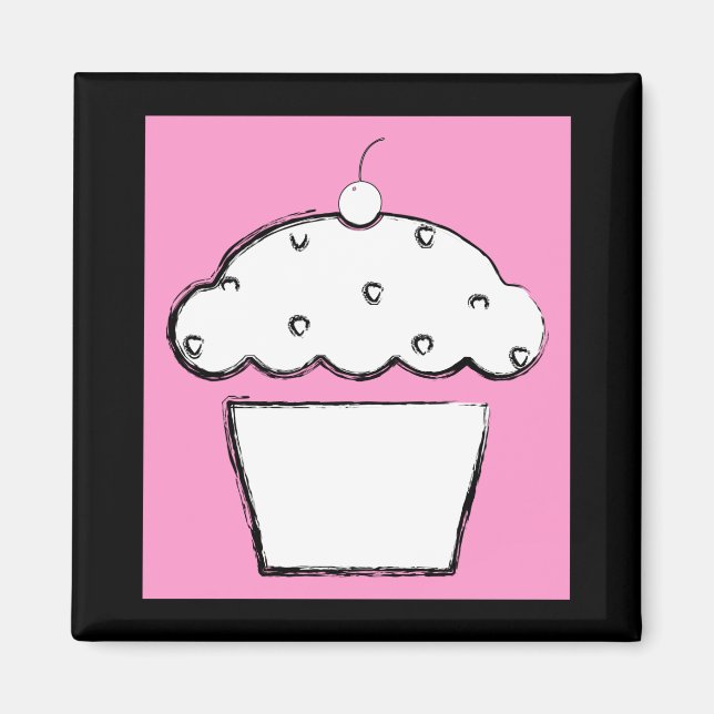 Íman cupcake de cereja (Frente)