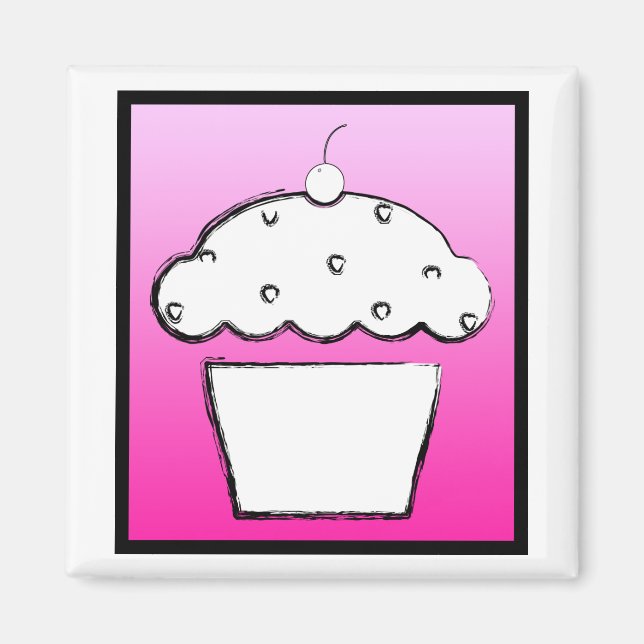 Íman cupcake de cereja (Frente)