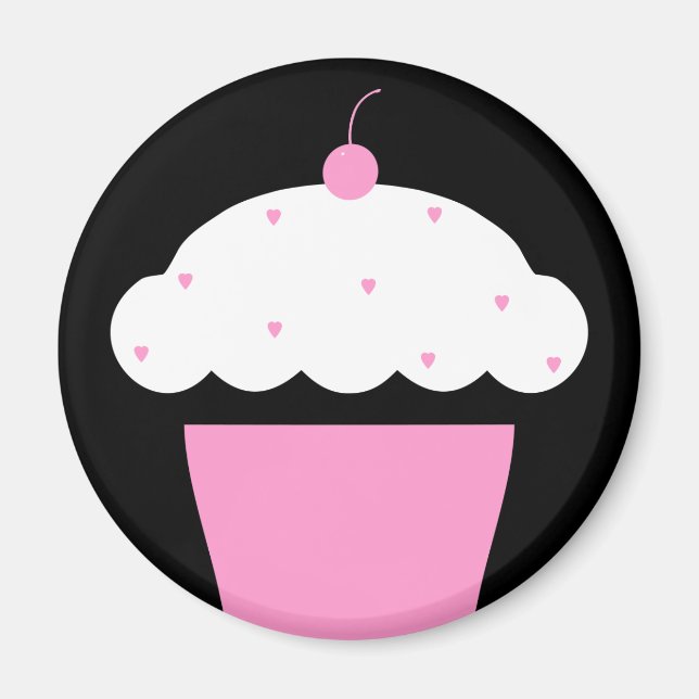 Íman cupcake de cereja (Frente)