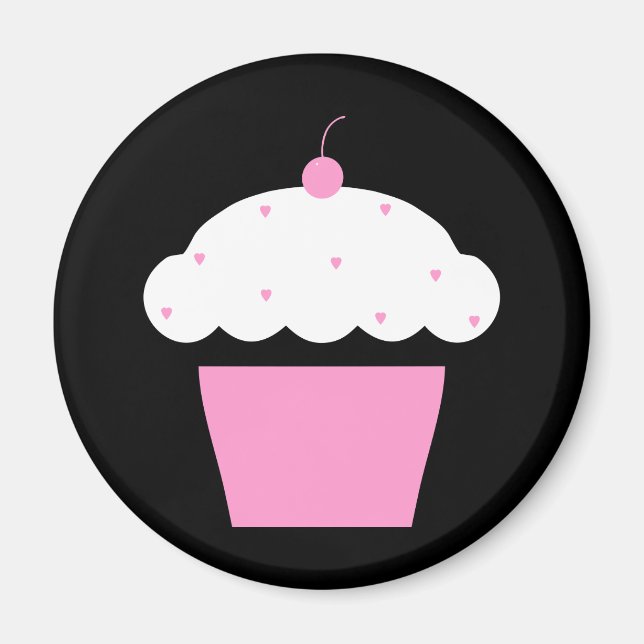 Íman cupcake de cereja (Frente)