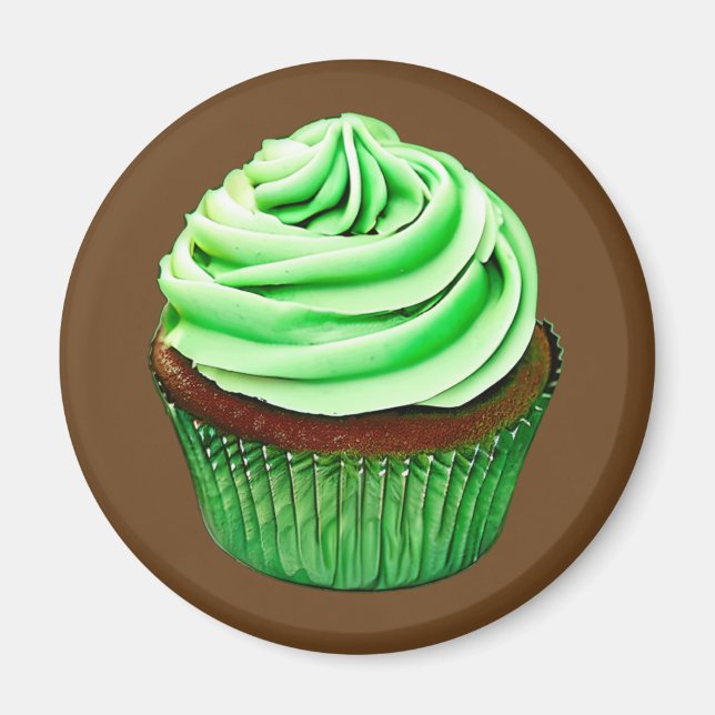 Íman Cupcake de chocolate com Glacé de casa (Frente)