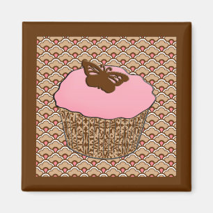 Íman Cupcake de Fosco Rosa de Morango