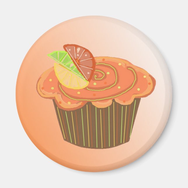 Íman Cupcake de Fruta laranja (Frente)