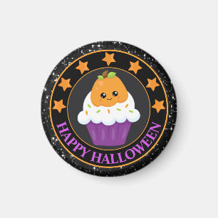 Íman Cupcake de Halloween de Pumpkin Kawaii