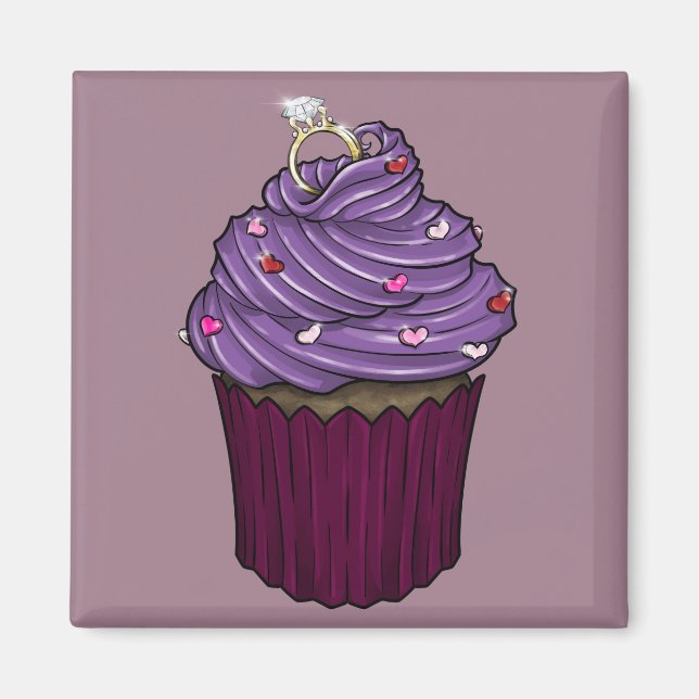 Íman Cupcake de proposta doce (Frente)