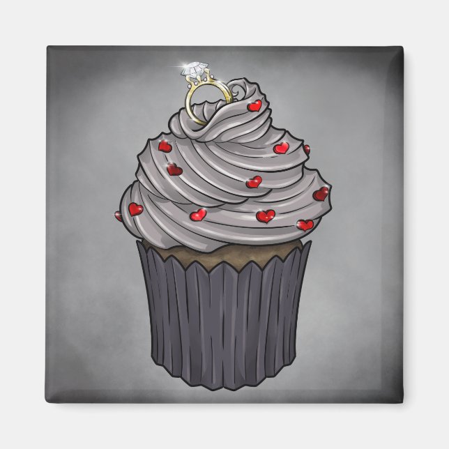 Íman Cupcake de proposta doce (Frente)