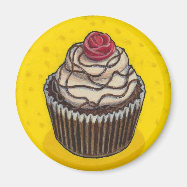 Íman Cupcake em amarelo (Frente)