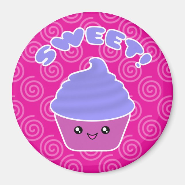 Íman Cupcake Kawaii doce (Frente)