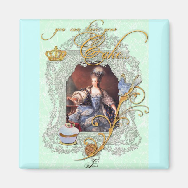 Íman Cupcake Marie Antoinette e Bluebird (Frente)