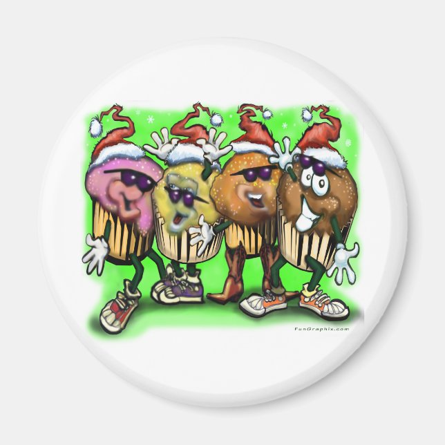 Íman Cupcake Natal (Frente)