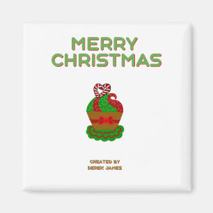 Íman Cupcake Natal 2 Polegadas