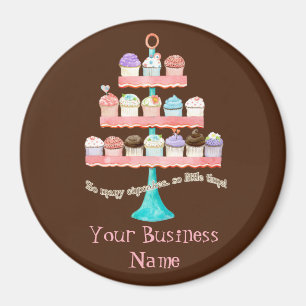 Íman Cupcake Personalizado Doces Shoppe Business Magnet