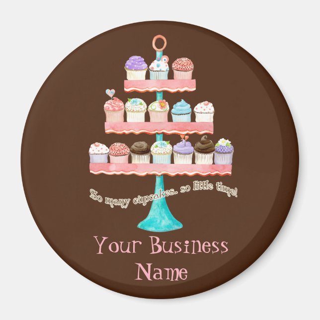 Íman Cupcake Personalizado Doces Shoppe Business Magnet (Frente)
