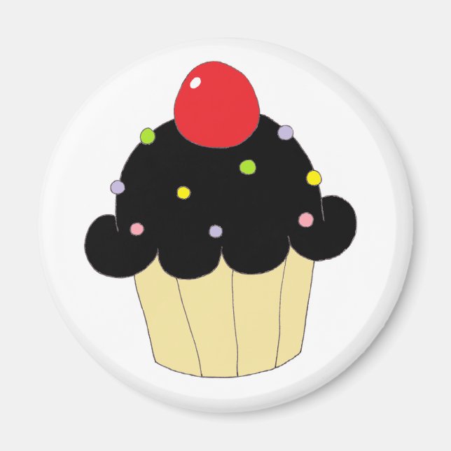 Íman Cupcake Preto (Frente)