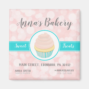 Íman Cupcake rosa-claro no Marketing de negócios cor-d