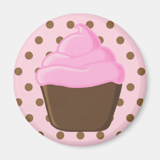 Íman Cupcake rosa com magneta rosa do Bolinhas