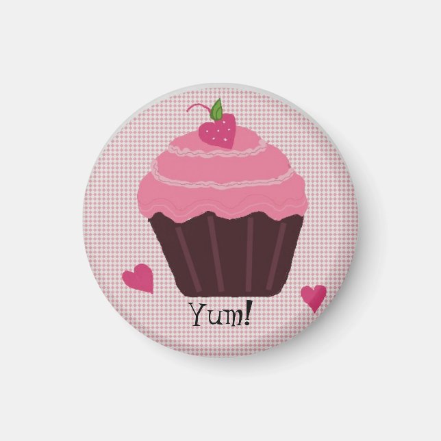 Íman Cupcake Rosa Congelado (Frente)