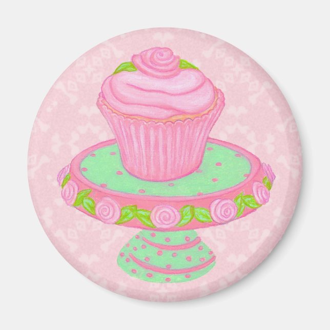 Íman Cupcake rosa - Imagem do suporte (Frente)