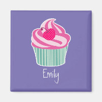 Cupcake rosa perdonalizado WIth Bolinhas Cherry